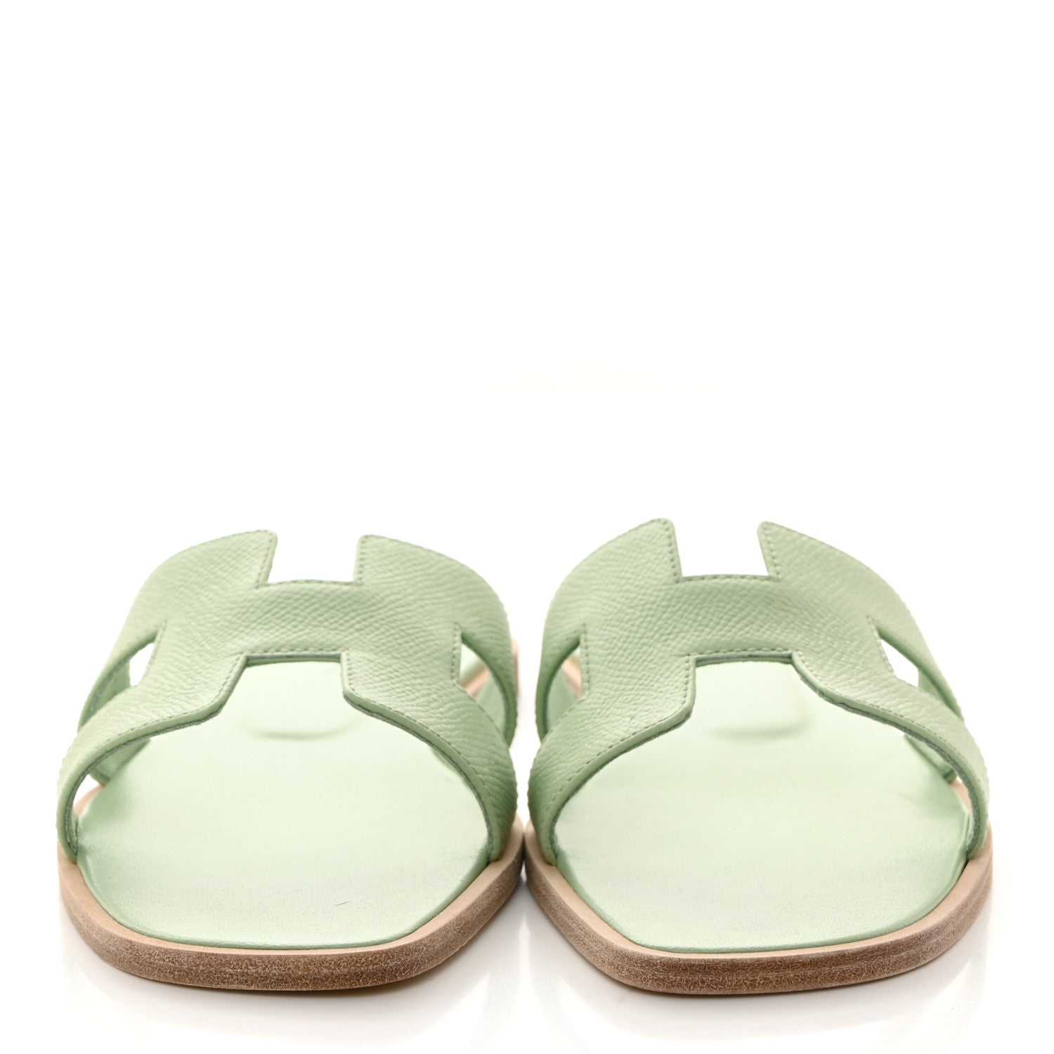 Hermes Epsom Oran Sandals 38 Vert Jade 4 of 9