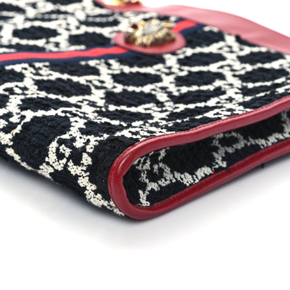 Gucci Tweed GG Monogram Large Rajah Chain Tote Romantic Cherry Black White 11 of 12