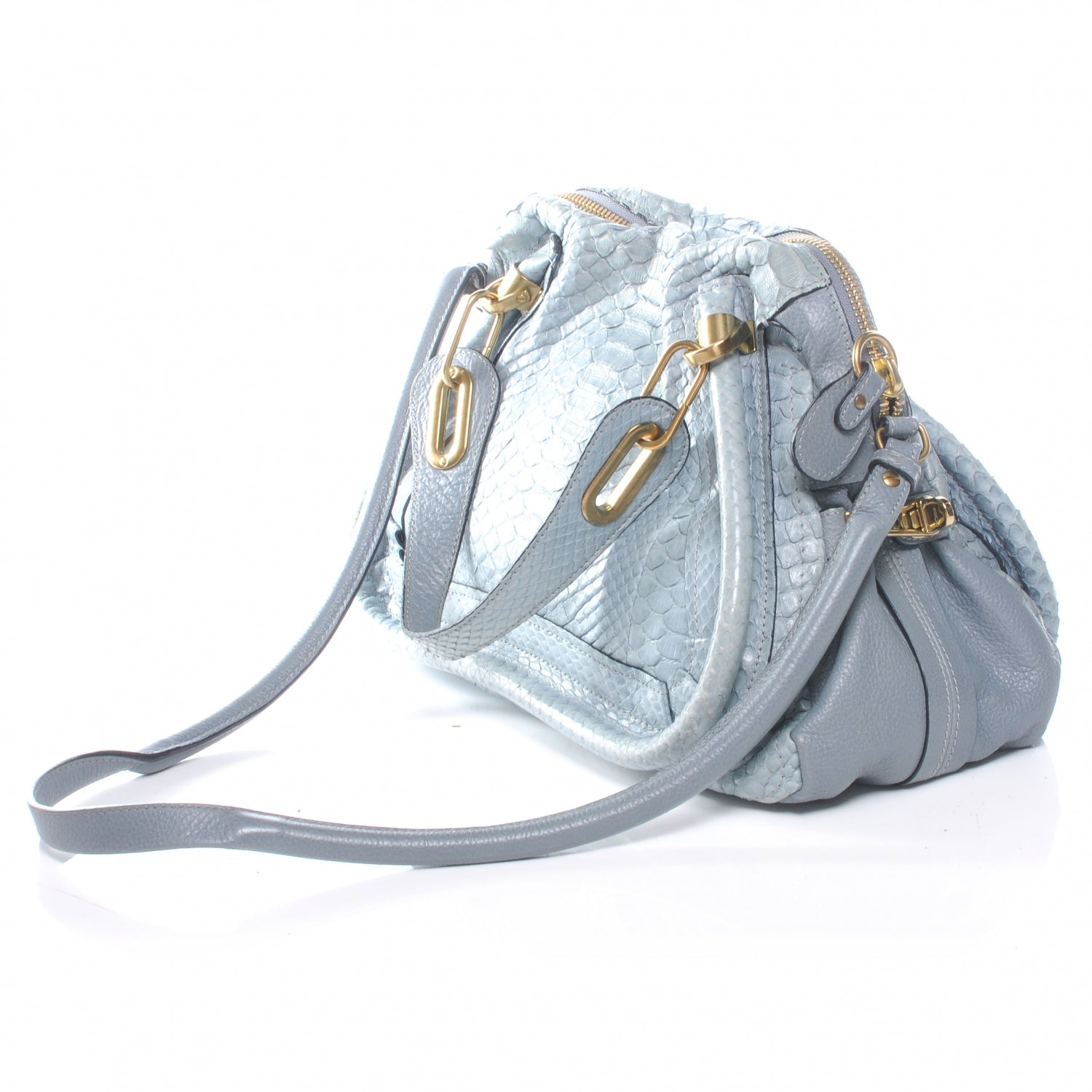 Chloe Python Medium Paraty Light Blue 3 of 8