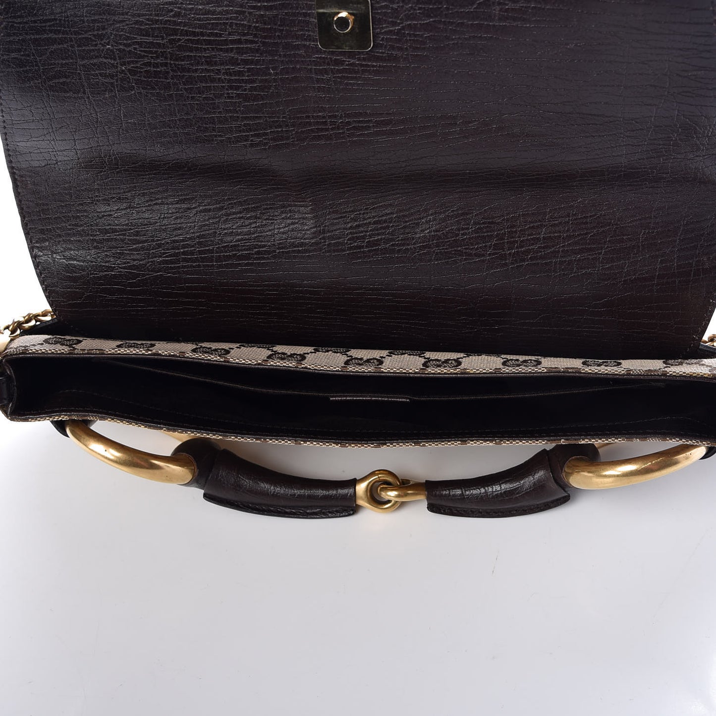 Monogram Horsebit Clutch Dark Brown