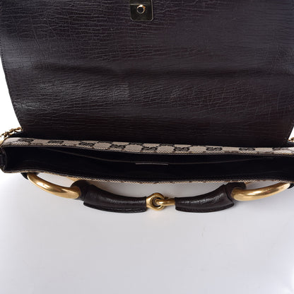Gucci Monogram Horsebit Clutch Dark Brown 5 of 7