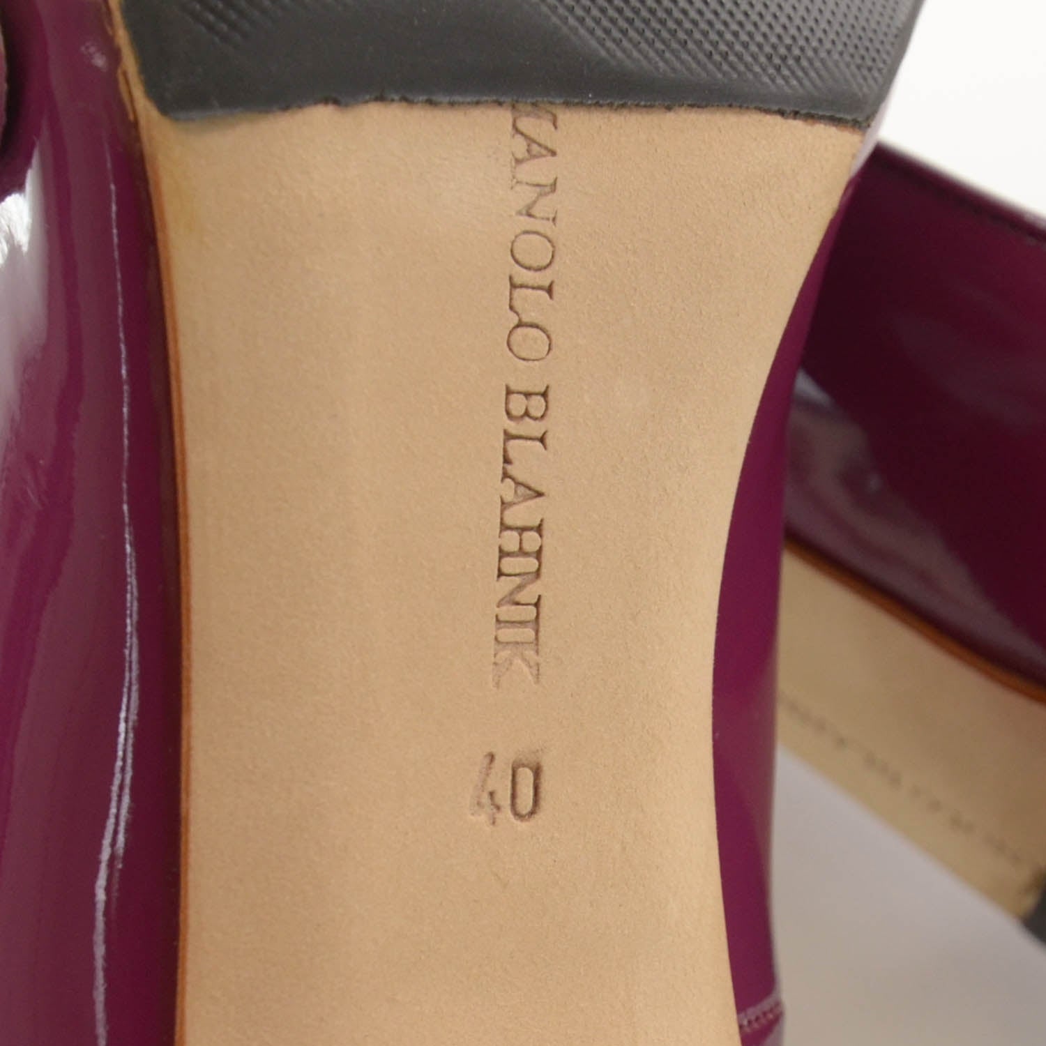 FASHIONPHILE MANOLOBLAHNIKPatentCampariHeels40Burgundy 6 of 6