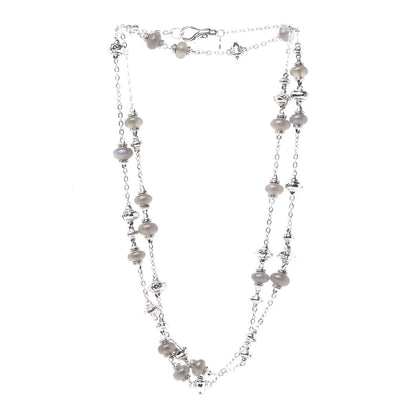 John Hardy Sterling Silver Moonstone Bamboo Sautoir Station Necklace 3 of 4