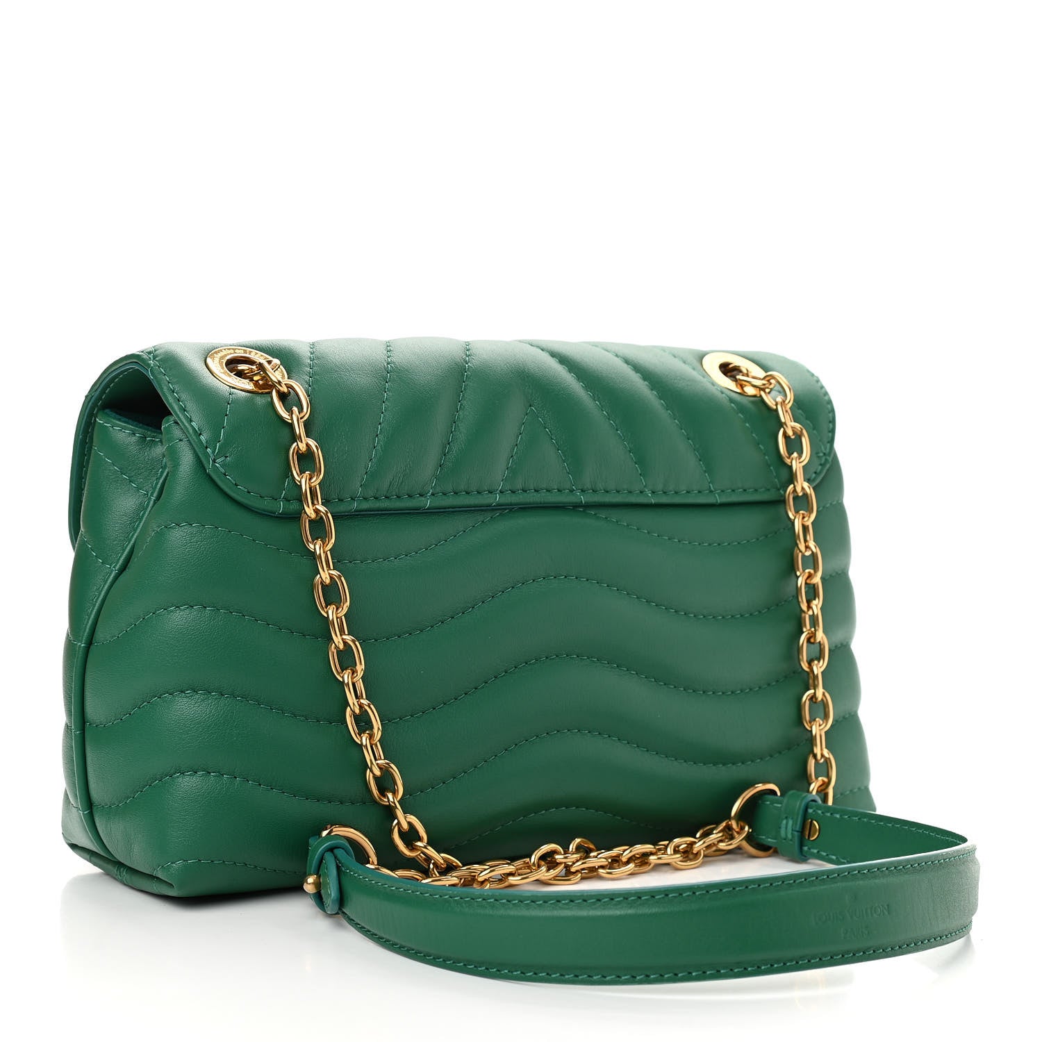 Louis Vuitton Calfskin New Wave Chain Bag MM NM Emerald 3 of 9