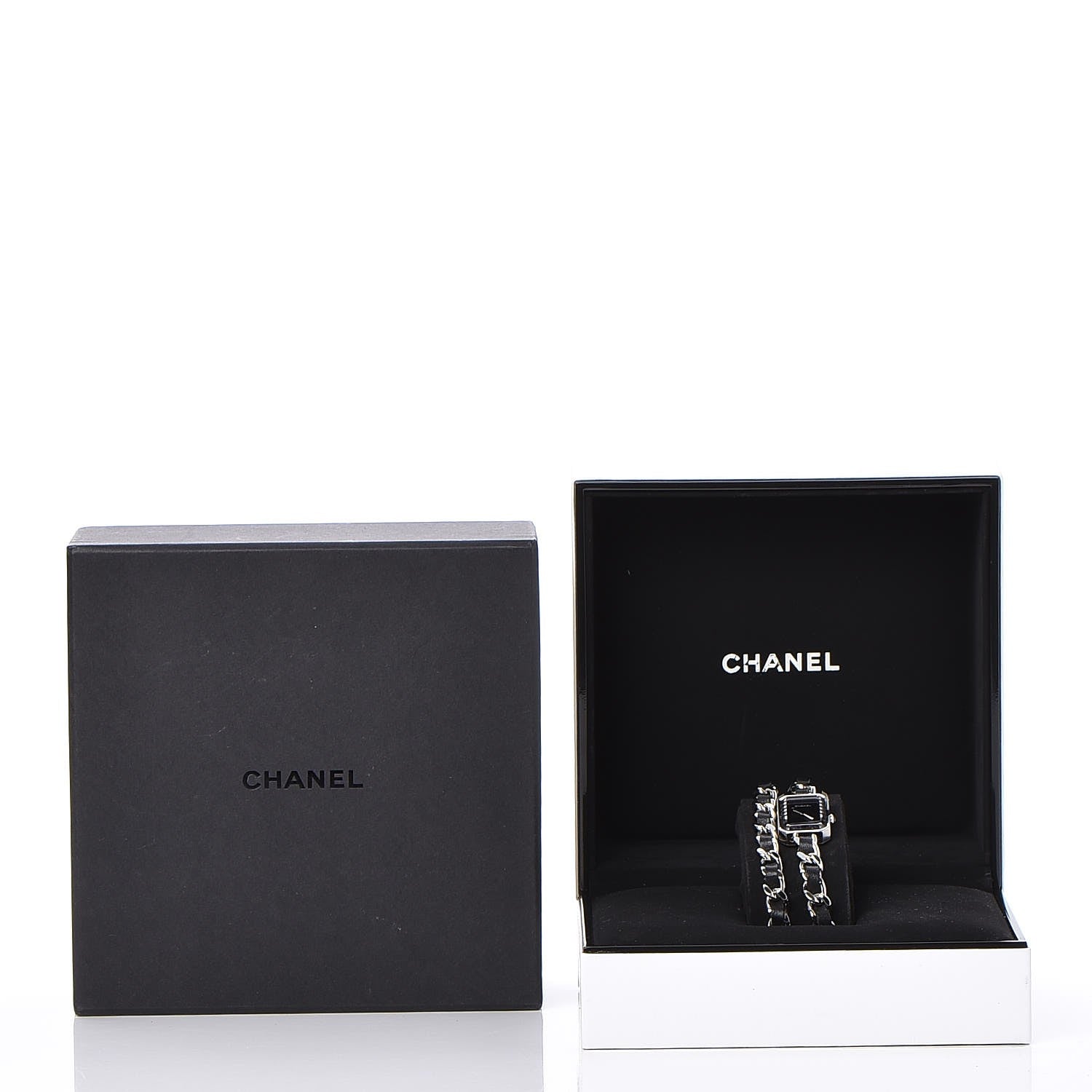 Chanel Stainless Steel Lambskin 16mm Premiere Rock Triple Row Quartz Watch Black 7 of 7