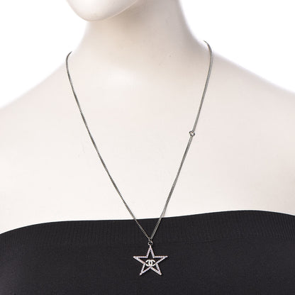 Chanel Ruthenium Crystal Star CC Necklace Iridescent Pink 2 of 6