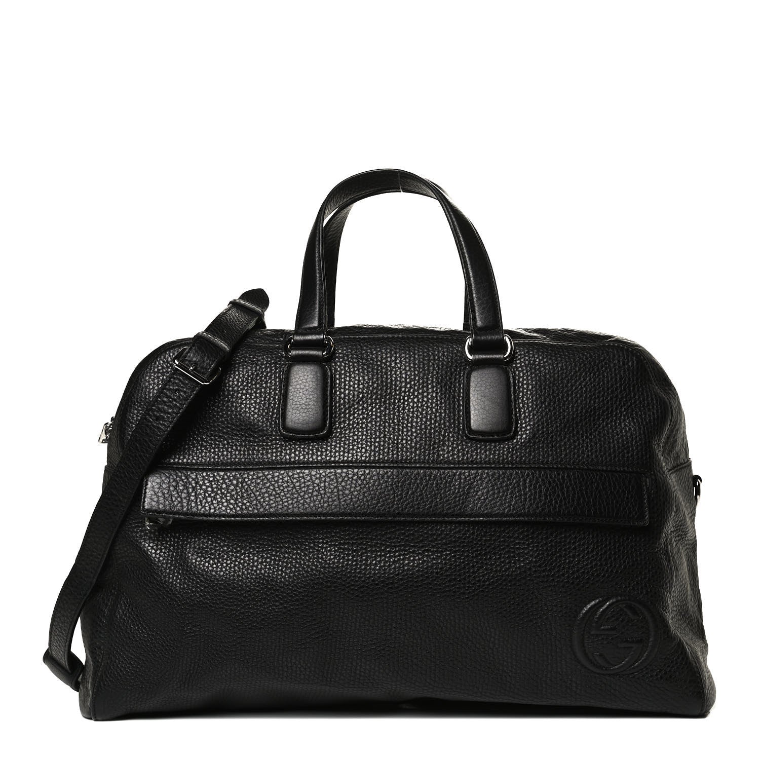 Gucci Pebbled Calfskin Soho Carry On Duffle Black 1 of 15