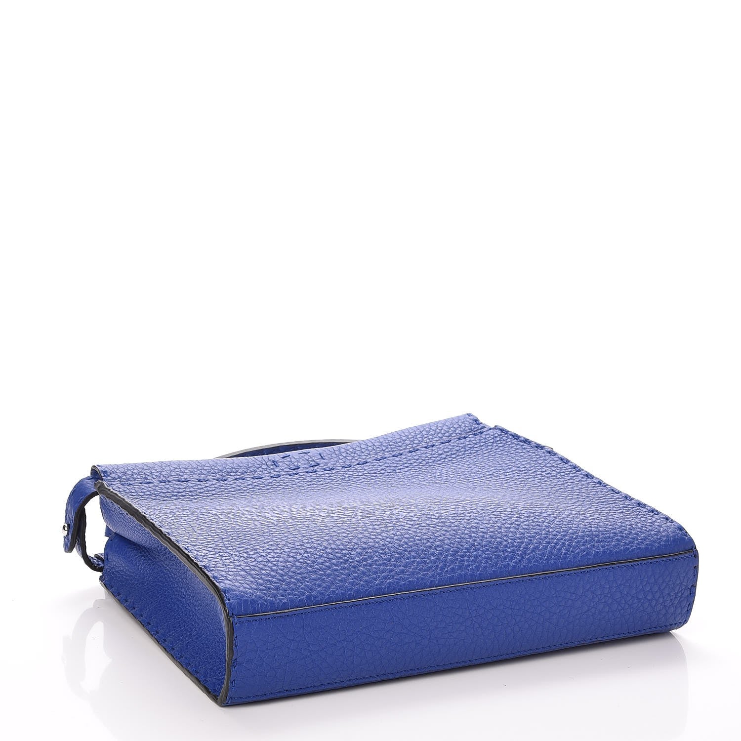 Fendi Cuoio Romano Selleria Bi-Color Mini Peekaboo Iconic Fit Satchel Blue Neon Asfalto 4 of 7