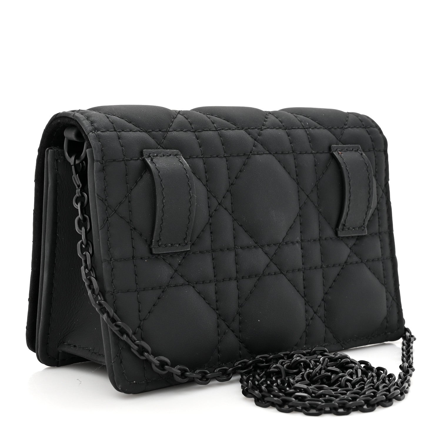 Christian Dior Ultra Matte Calfskin Cannage Mini Waist Pouch on Chain Black 3 of 11