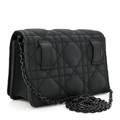 Christian Dior Ultra Matte Calfskin Cannage Mini Waist Pouch on Chain Black 3 of 11