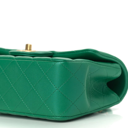 Chanel Iridescent Lambskin Quilted Mini Top Handle Rectangular Flap Green 9 of 9