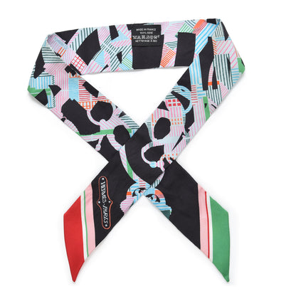 Hermes Silk Cavalcadour Morning Twilly Black Rouge Vert 1 of 3