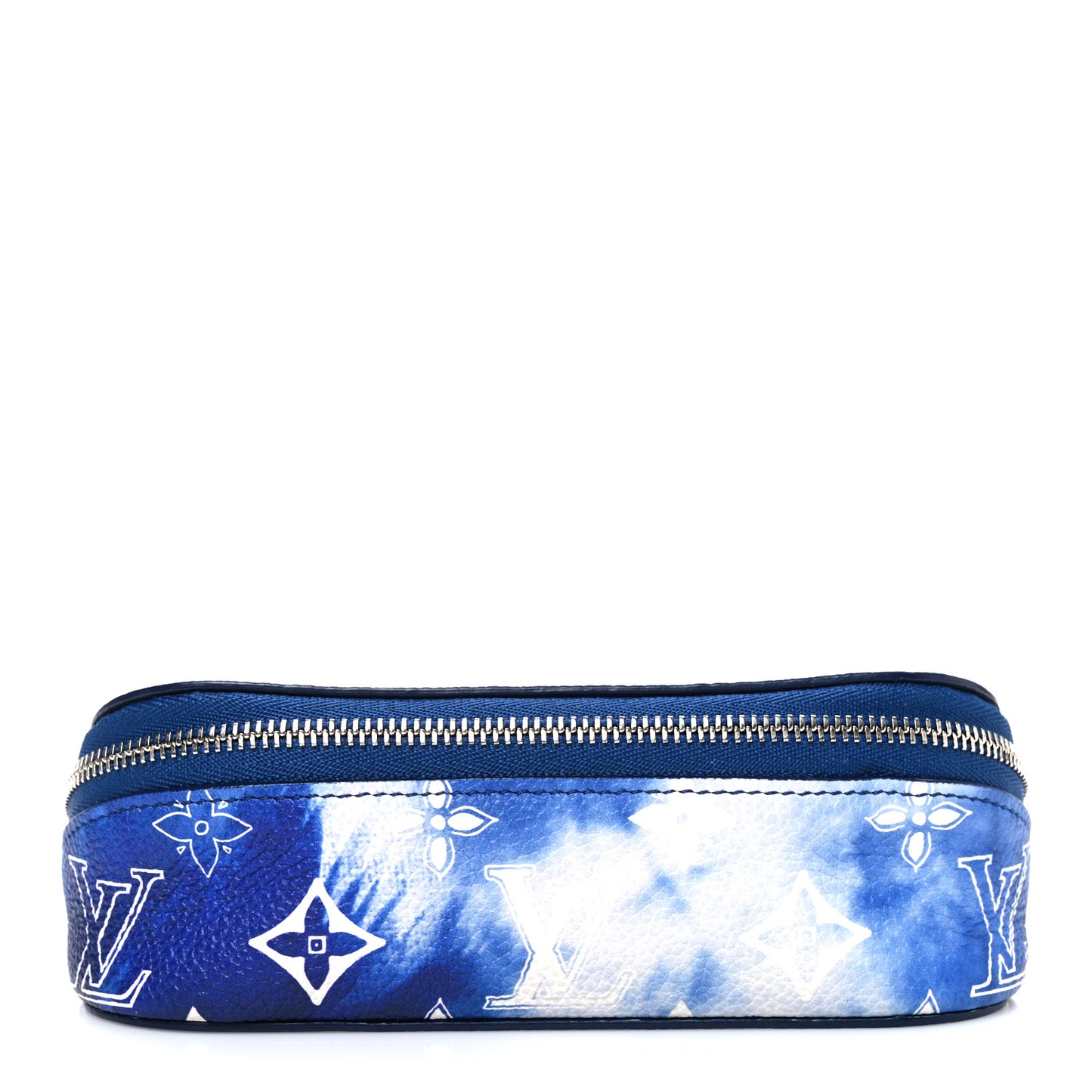 Cowhide Monogram Bandana Sunglasses Case GM Blue White