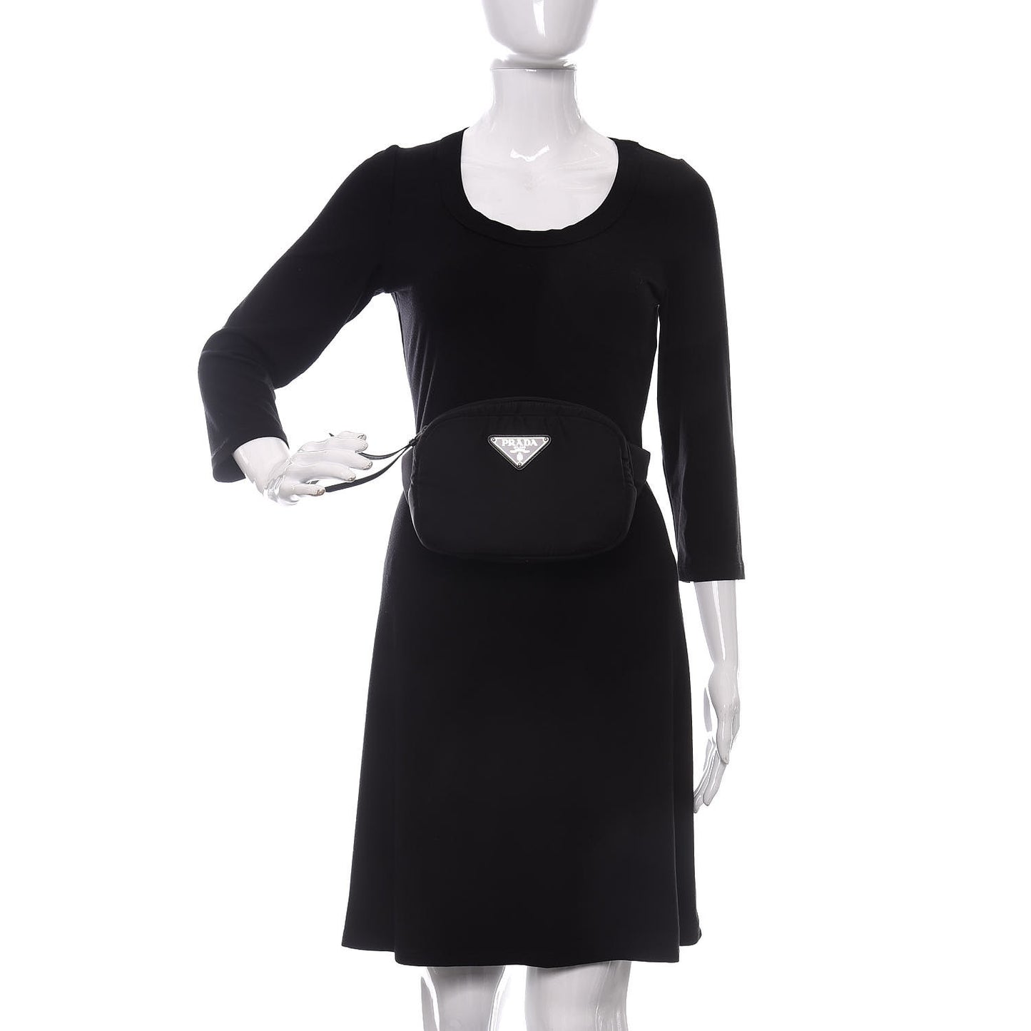 Tessuto Nylon Soft Padded Belt Bag Black