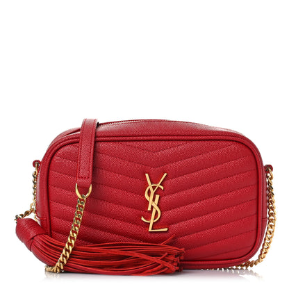 Saint Laurent Grain De Poudre Matelasse Monogram Mini Lou Camera Bag Eros Red 1 of 9