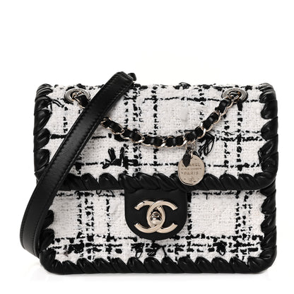 Chanel Tweed Braided Calfskin Mini My Own Frame Flap Grey Black 1 of 9