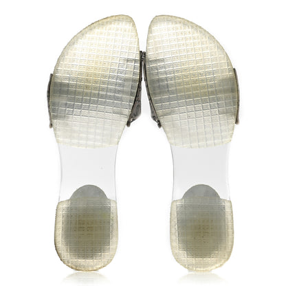 Chanel PVC Transparent Satin CC Logo Sport Slide Sandal 36 White Silver 5 of 9