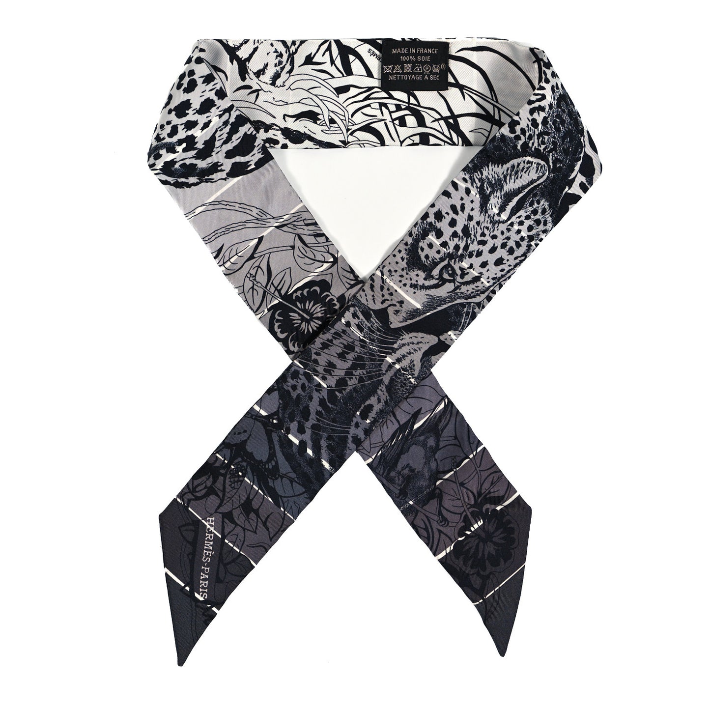 Silk Jungle Love Rainbow Twilly Gris Black White