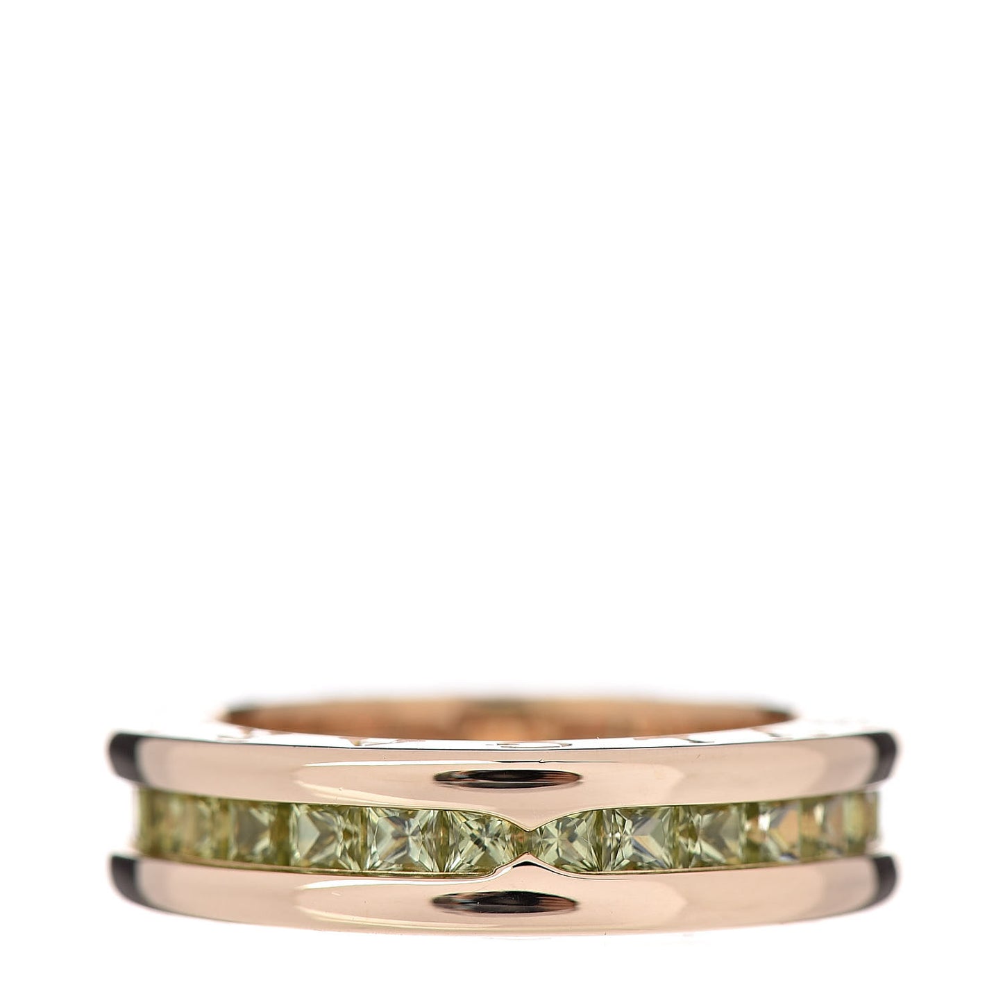 18K Yellow Gold Peridot B.Zero1 Band Ring 48 4.5