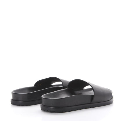 Saint Laurent Calfskin Monogram Jimmy Joan Slide Sandals 37 Black 4 of 8