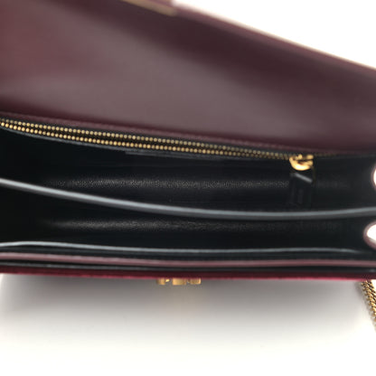 Saint Laurent Velvet Monogram Cassandra Clasp Bag Burgundy 5 of 12