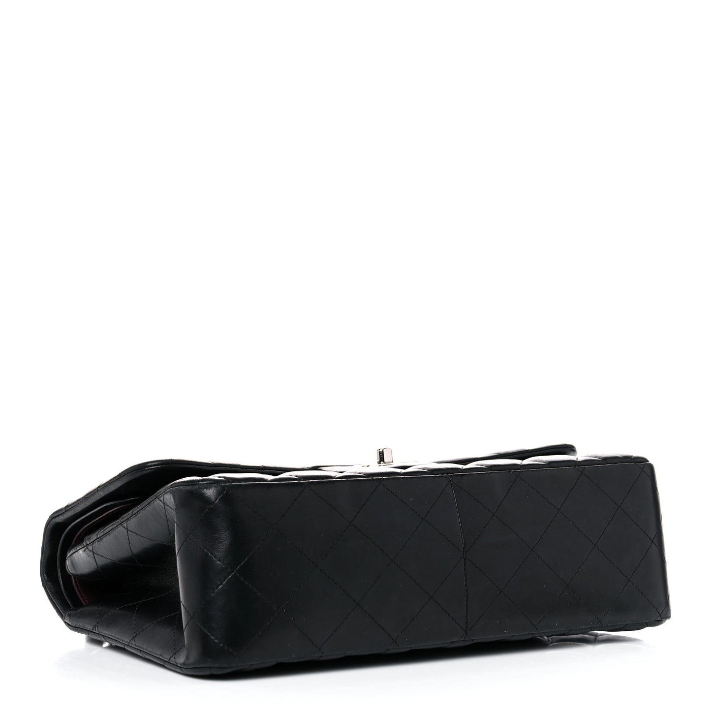 Lambskin Quilted Jumbo Double Flap Black