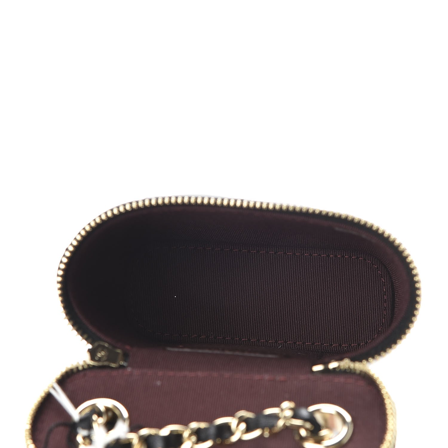 Chanel Lambskin Quilted Small Vertical Coco Beauty Vanity Case With Chain Black 6 of 9
