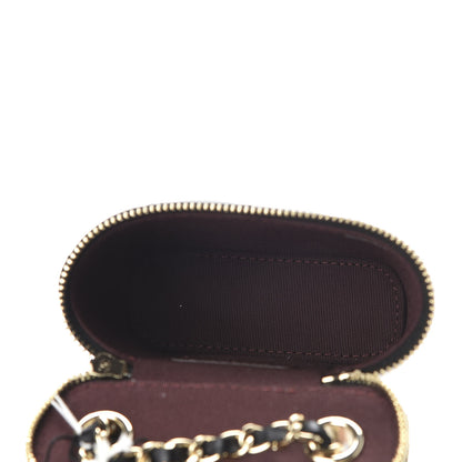 Chanel Lambskin Quilted Small Vertical Coco Beauty Vanity Case With Chain Black 6 of 9
