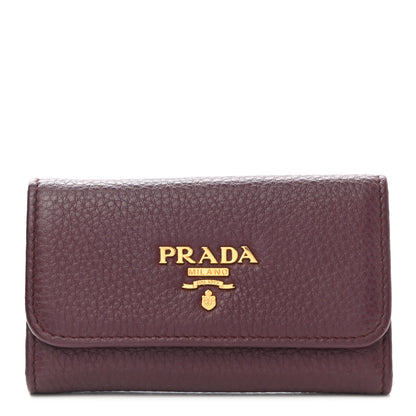 Prada Vitello Grain 6 Key Holder Granato 1 of 7