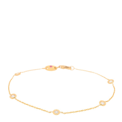 Roberto Coin ROBERTO COIN 18K Yellow Gold Diamond By the Inch Five Station Bracelet 1 of 3