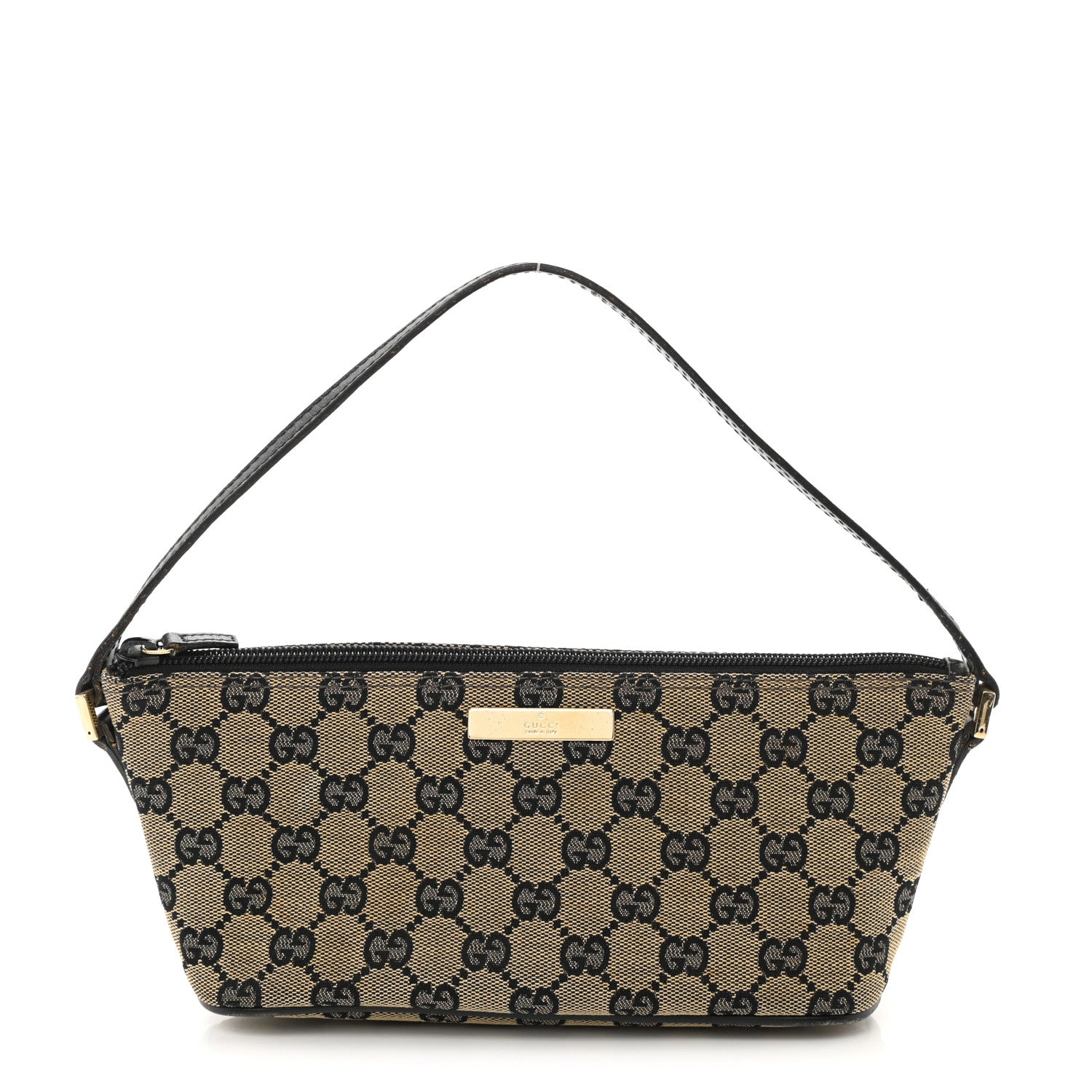 Gucci Monogram Web Boat Pochette Black 1 of 15