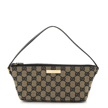 Gucci Monogram Web Boat Pochette Black 1 of 15