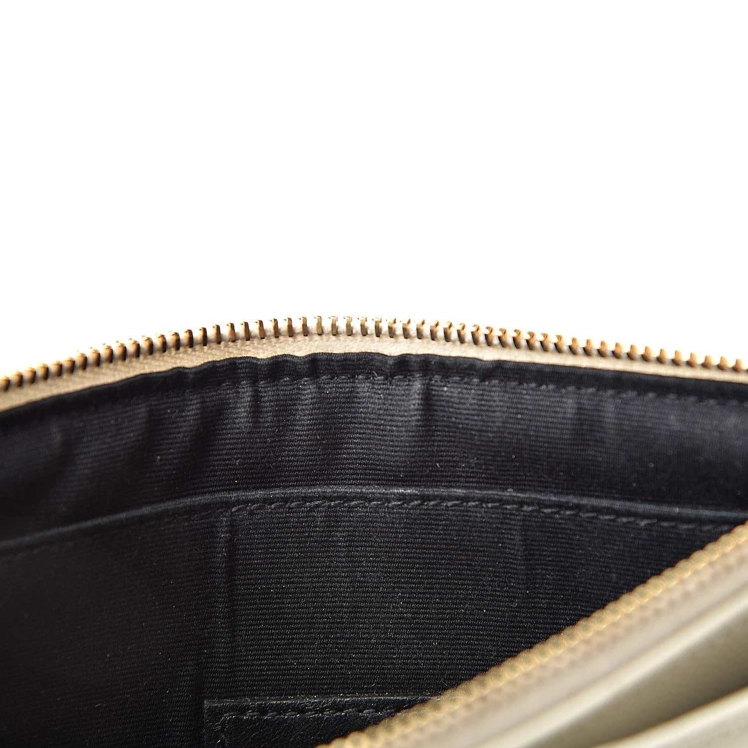 Saint Laurent Grain De Poudre Chevron Monogram Bill Pouch Crema Soft 8 of 13