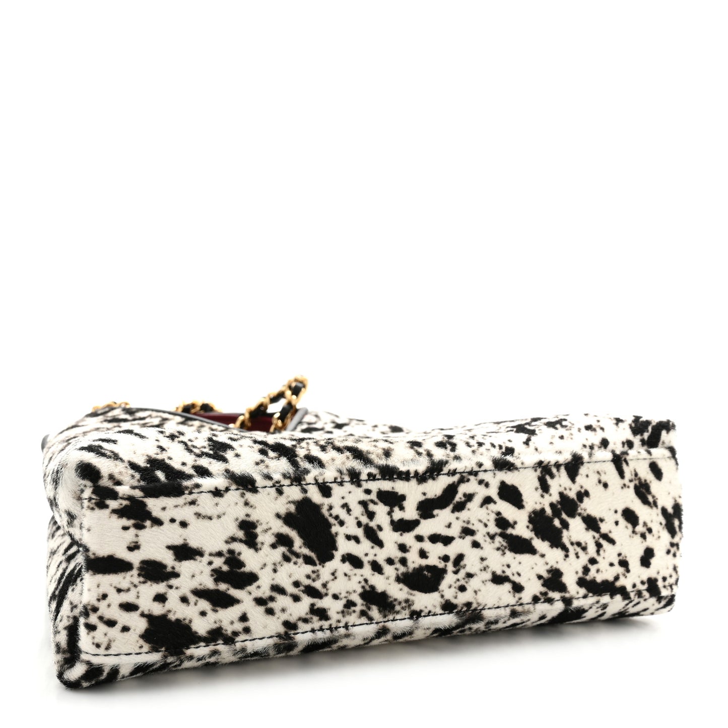 Pony Hair Printed Chic Lady Small Shopping Tote White Black