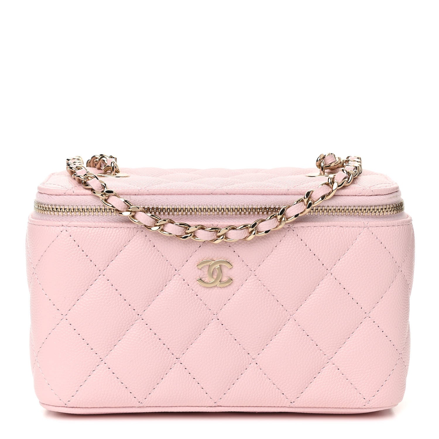Chanel Caviar Quilted Small Vanity Case With Chain Light Pink 1 of 11