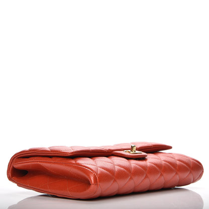 Chanel Caviar Quilted Clutch with Chain Flap Orange 4 of 8