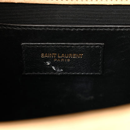 Saint Laurent Suede Mixed Matelasse Triquilt Medium Monogram Envelope Satchel Sea Salt 6 of 17
