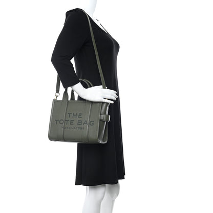 Marc Jacobs Grained Calfskin Small The Tote Bag Bronze Green 2 of 12