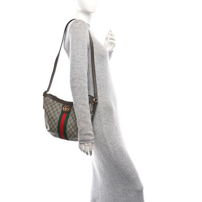 Gucci GG Supreme Monogram Web Small Ophidia Half Moon Hobo Brown 2 of 11