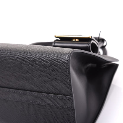 Prada Saffiano Cuir Calfskin Small Monochrome Top Handle Tote Black 5 of 9