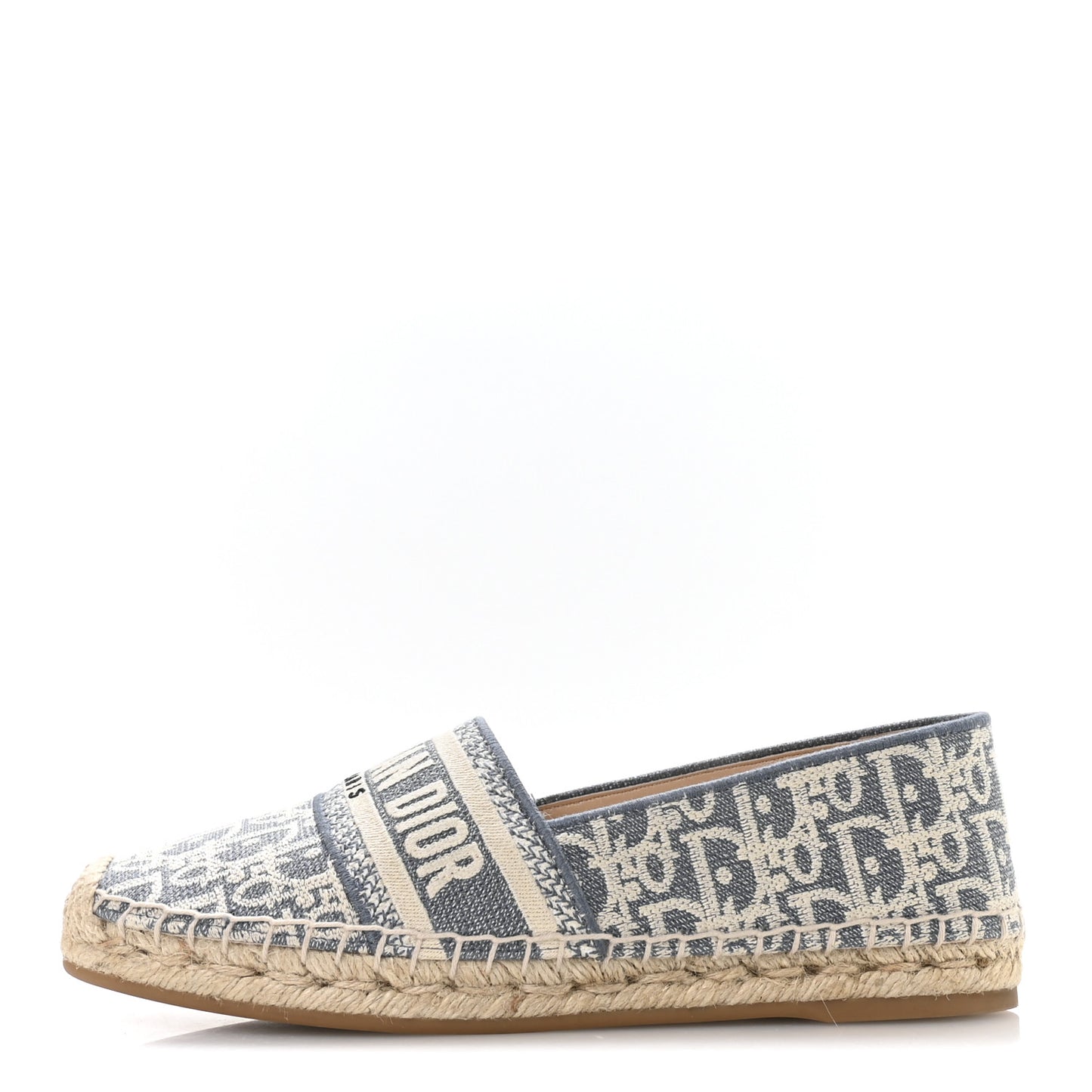 Oblique Chambray Raffia Effect Granville 15mm Espadrilles 38.5 Chambray Blue Ecru