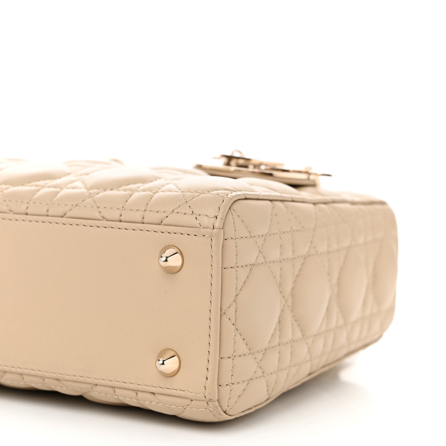 Christian Dior Lambskin Cannage Small My ABCDior Lady Dior Desert Taupe 10 of 11