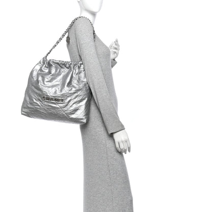 Chanel Metallic Calfskin Quilted Chanel 22 Silver 2 of 11