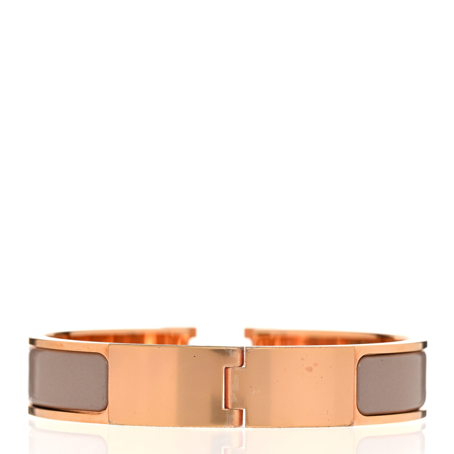 Enamel Narrow Clic Clac H Bracelet PM Marron Glace
