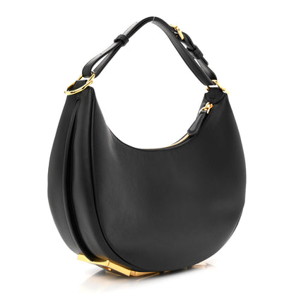 Fendi Vitello Grace Matte Small Fendigraphy Hobo Bag Black 3 of 14