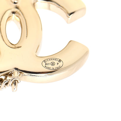 Chanel Pearl CC Chain Cuff Single Earring Gold Pearly White 4 of 4