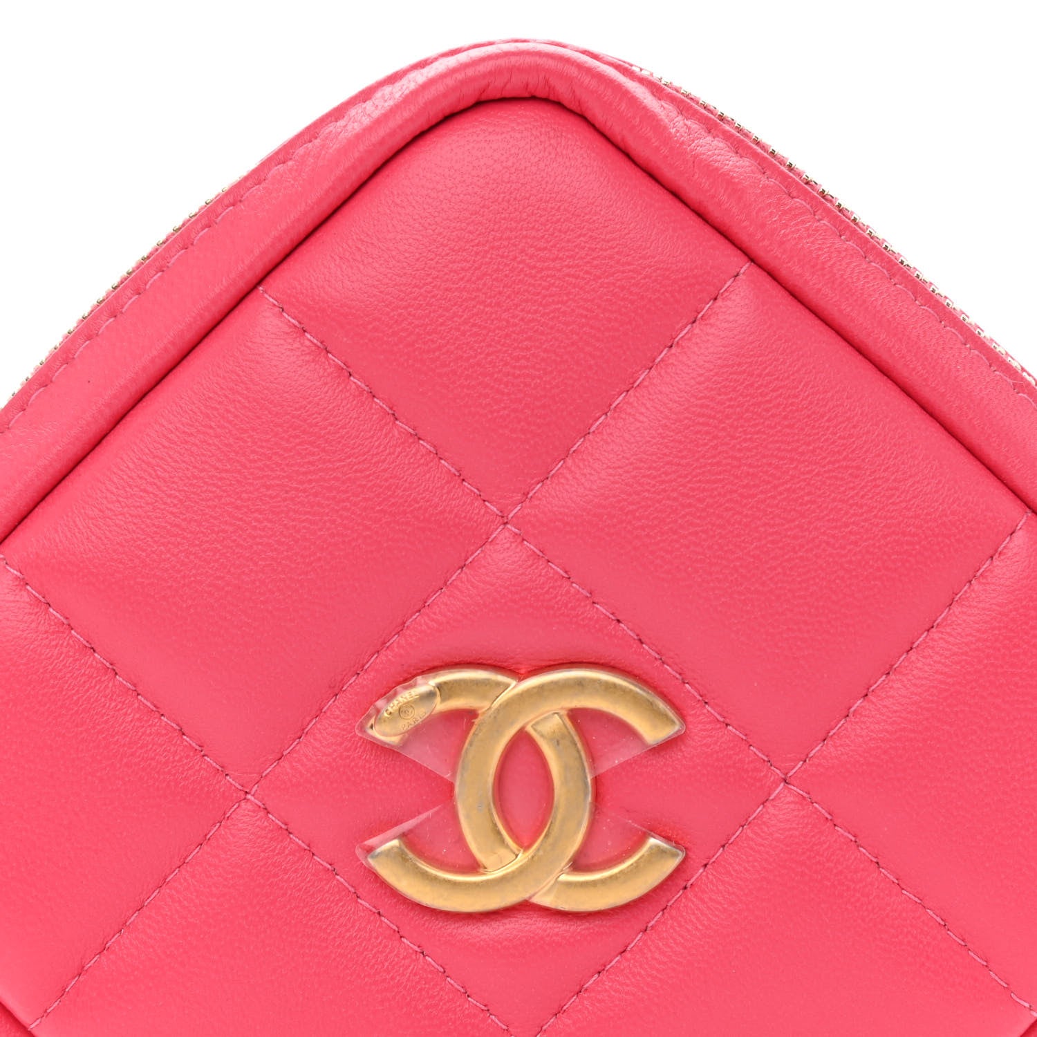 Chanel Lambskin Quilted Diamond Belt Bag Pink 8 of 11