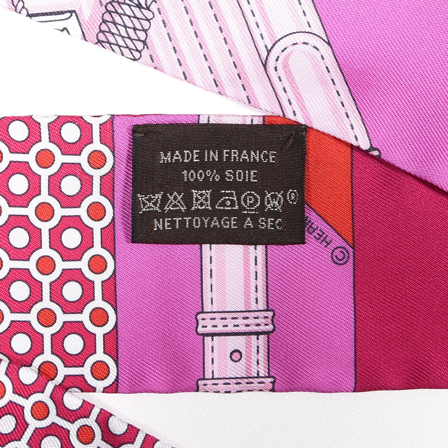 Silk Clic Clac Modern Cannage Twilly Fuchsia Rouge Rose