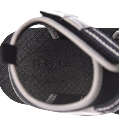 Chanel Lambskin Jersey Coco Sandals 38 Black 7 of 8