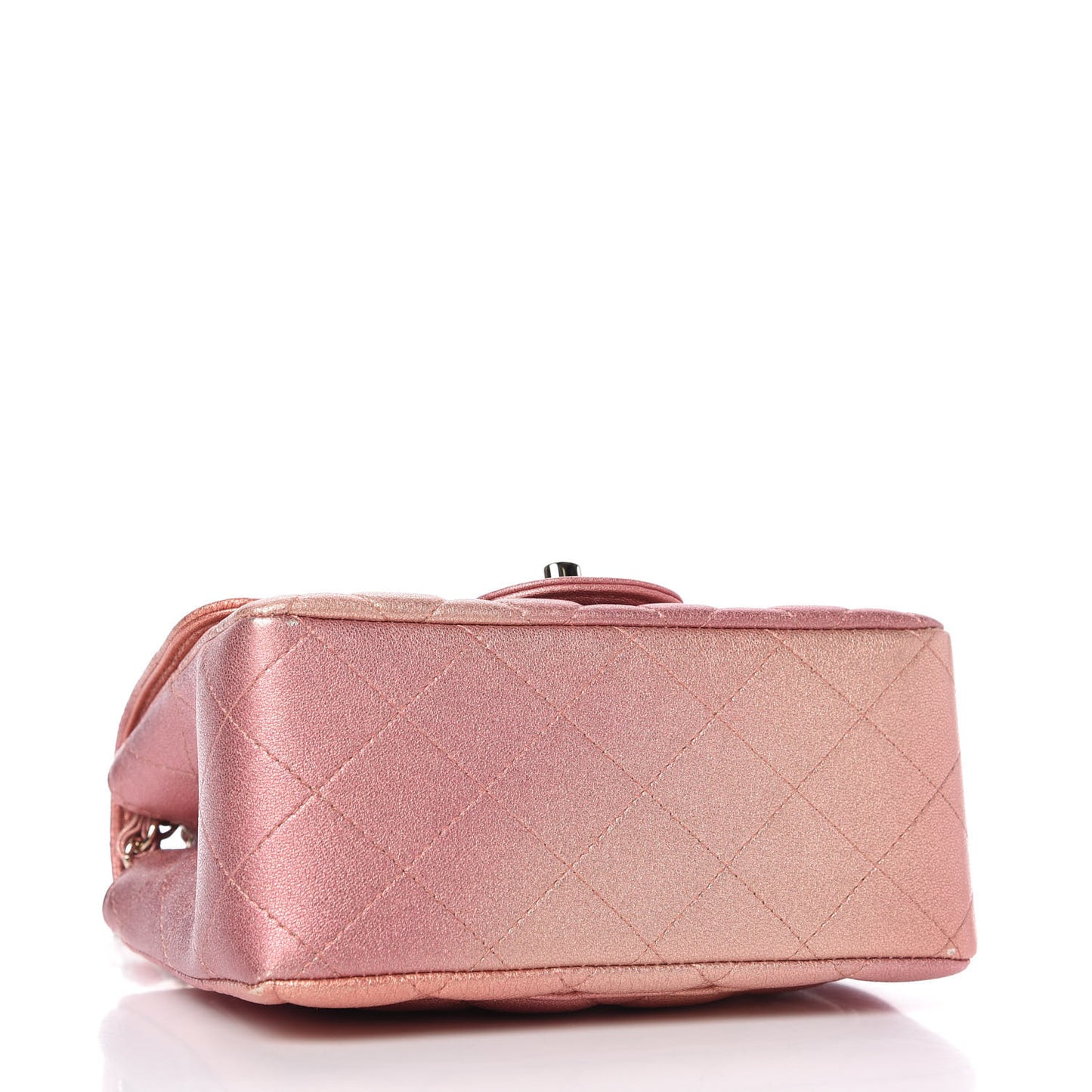 Metallic Lambskin Quilted Ombre Mini Square Flap Pink